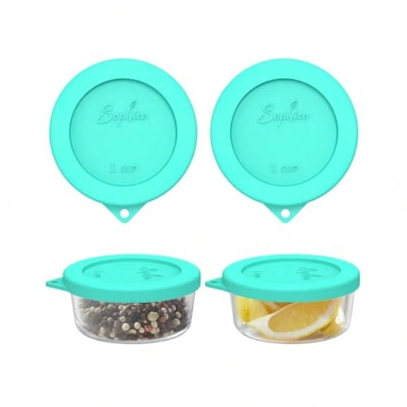 1 Cup Round Silicone Storage Cover Lids Replacement for Anchor Hocking and Pyrex 7202-PC Glass Bowls Container not Included (Mint - 2 pack)