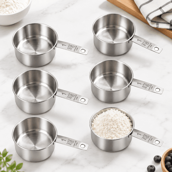 1 Cup Stainless Steel Measuring Cup for Cooking Baking and Coffee Prep