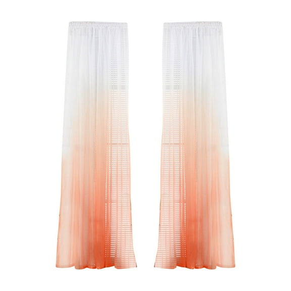1*Curtain Door Scarf Gradient Color Tulle Window Curtain Panel Transparent Home Textiles