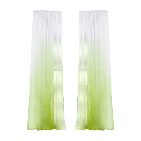 1*Curtain Door Scarf Gradient Color Tulle Window Curtain Panel Transparent Home Textiles