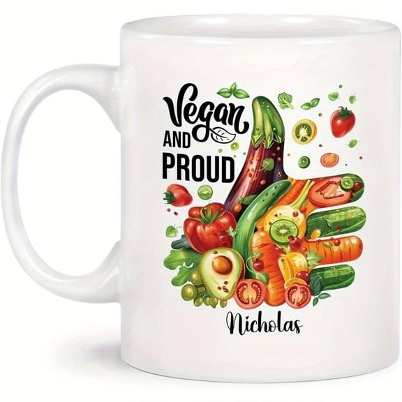 1 Customizable Mug Stunning Personalized Name Finger Vegetable Coffee Cup Custom Colorful Travel Cup Friends Reusable Hand Wash Only Souvenir Cup Vega