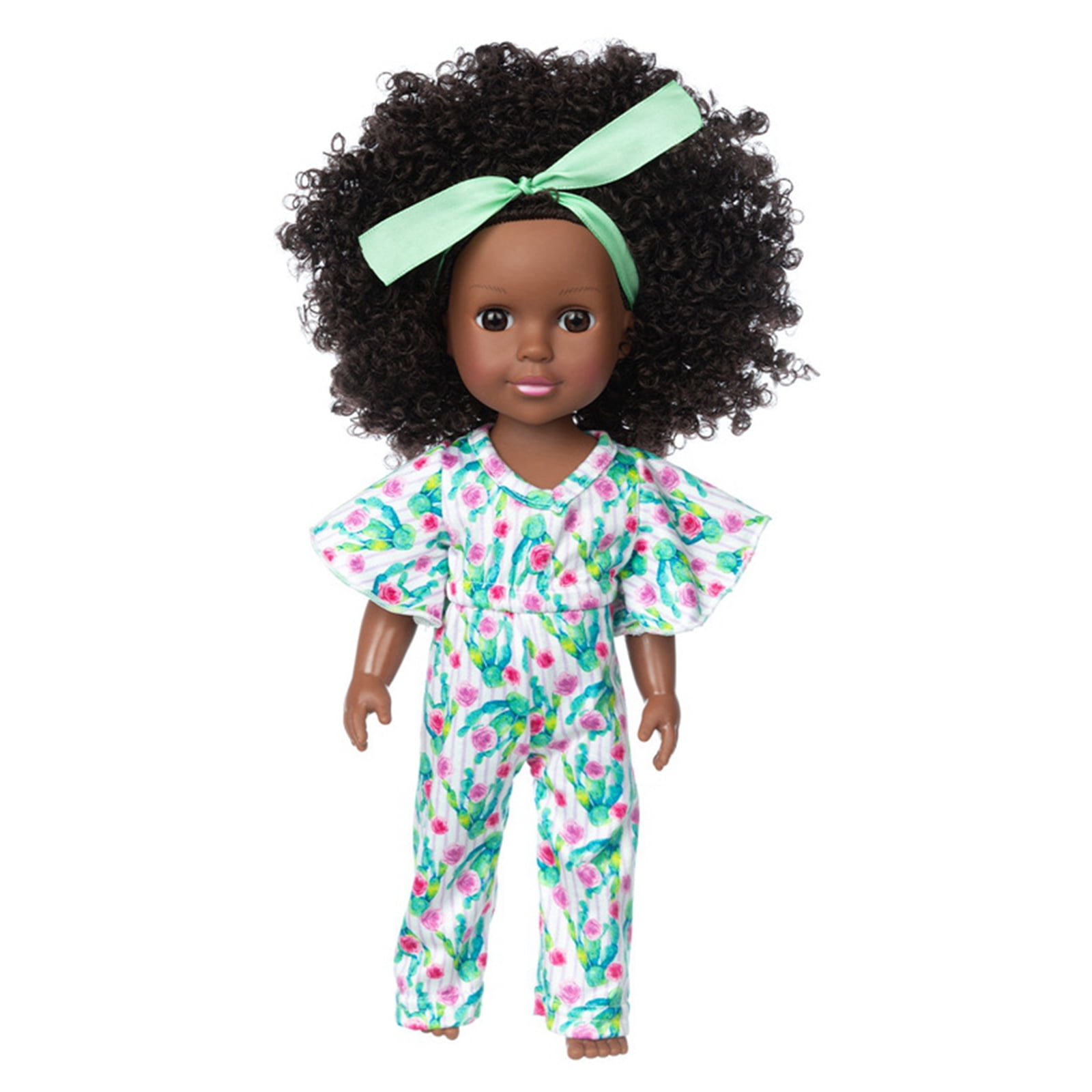 14 Inch Black Baby Doll With Afro Hair, Soft Vinyl Doll Toy For Kids Comes With Changeable Clothes And Pacifier 1 Year Old Toys Barby Toddler Doll P 34298826 Cat 7313