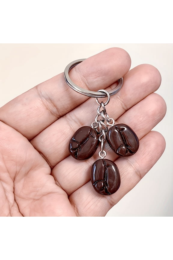 1 Cute Coffee Enthusiast Coffee Shop Coffee Bean Men's Keychain, Friendship Birthday Gift
