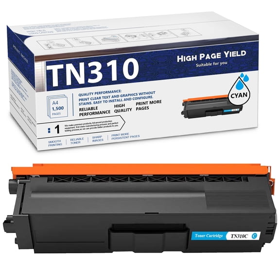 1 Cyan TN310 Toner Cartridge Replacement for Brother HL-4150CDN 4140CW 4570CDW 4570CDWT MFC-9640CDN 9650CDW 9970CDW Printer