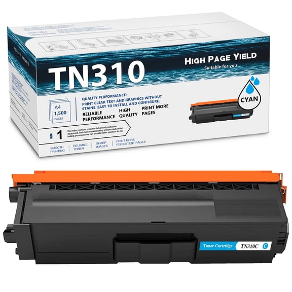 1 Cyan TN310 Toner Cartridge Replacement for Brother HL-4150CDN 4140CW 4570CDW 4570CDWT MFC-9640CDN 9650CDW 9970CDW Printer
