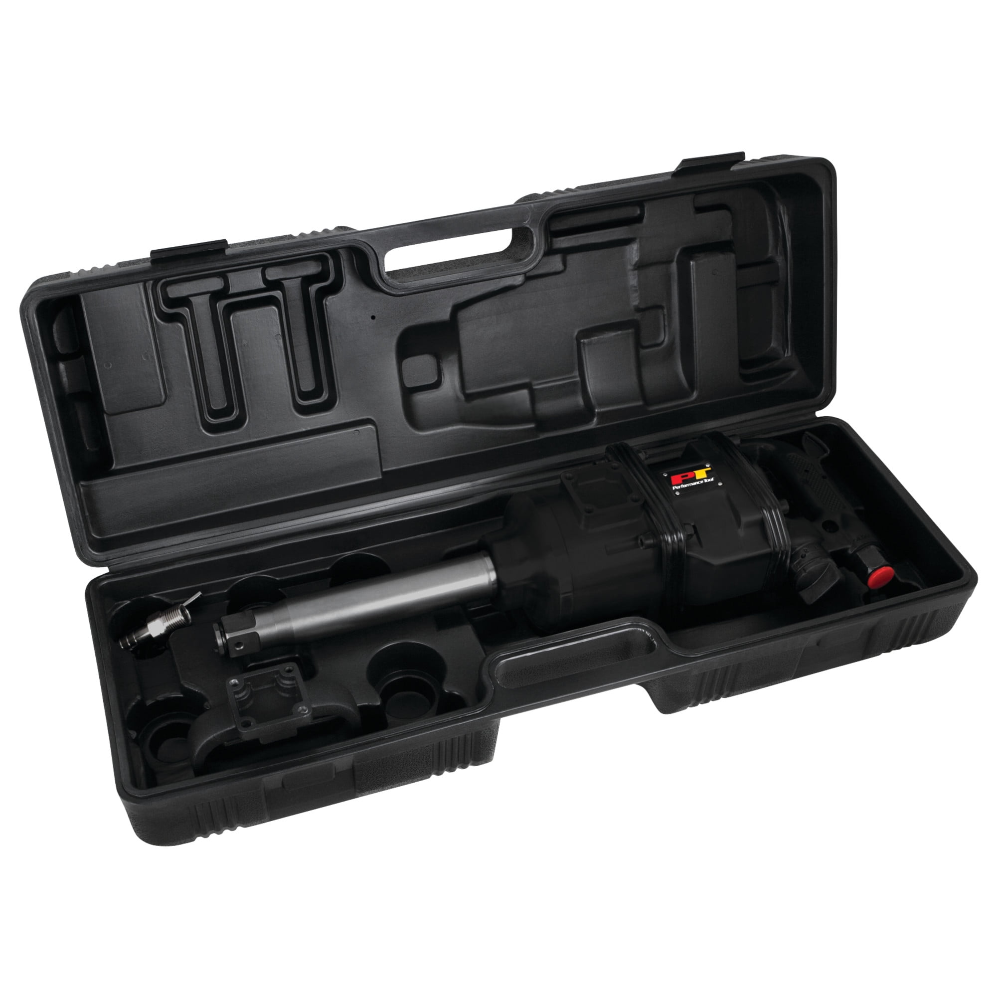 Performance Tool M634 1-Inch Heavy Duty 1-Inch Air Impact Wrench Gun Long Shank Commercial Truck Mechanics w/Case & 6-Inch Anvil