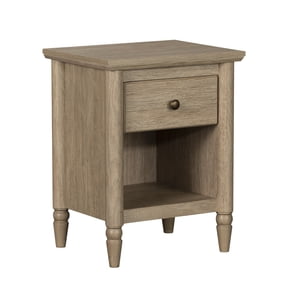 My Texas House Monroe 1-Drawer Nightstand with USB, Brushed Oak Finish