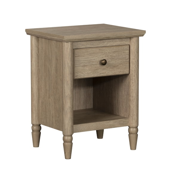 My Texas House Monroe 1-Drawer Nightstand with USB, Brushed Oak Finish