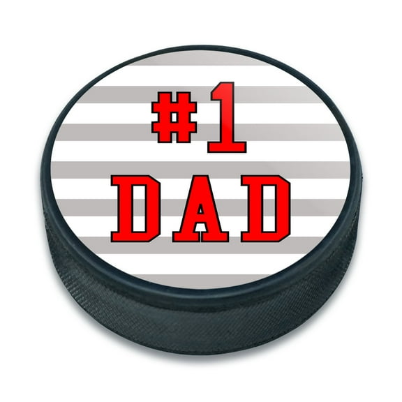 #1 Dad Father Ice Hockey Puck