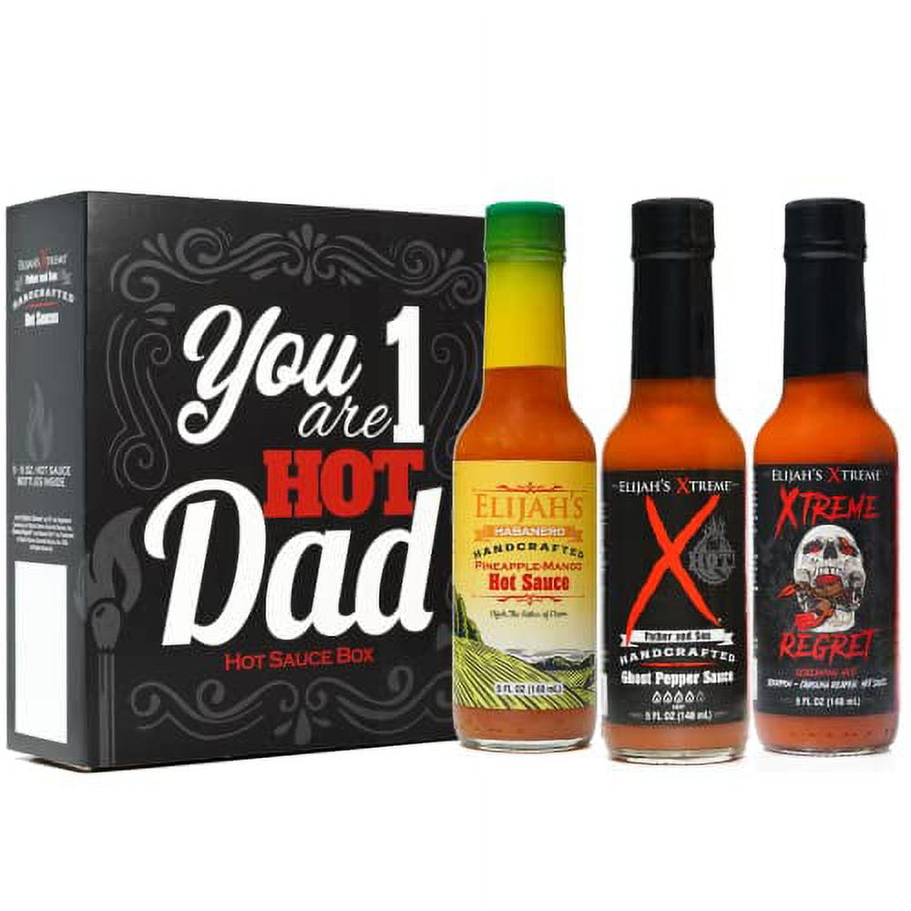 1 Dad Hot Sauce Gift Set by Elijahs Xtreme 3 Bottle Hot Sauce