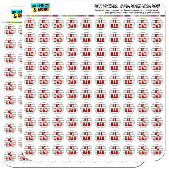 #1 Dad Number One Father 200 1/2" (0.5") Planner Calendar Scrapbooking Crafting Stickers