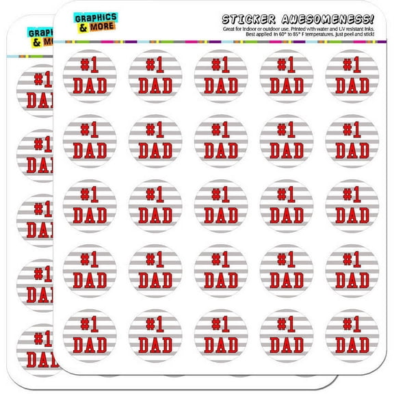#1 Dad Number One Father 50 1" Planner Calendar Scrapbooking Crafting Stickers
