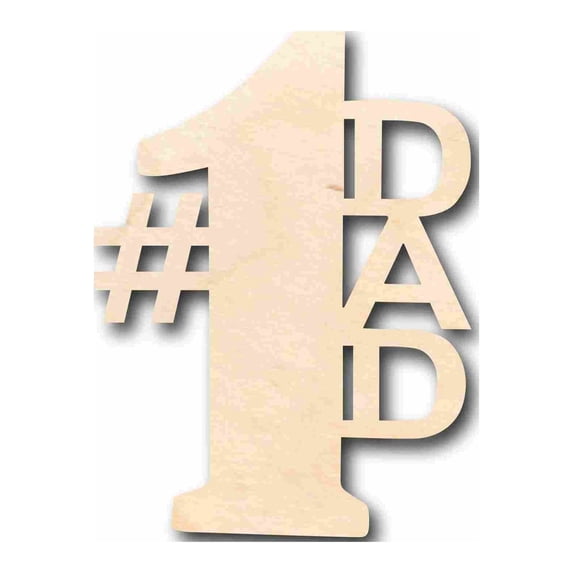#1 Dad Unfinished Wood Cutout DIY handmade Craft 20" / 3/4"