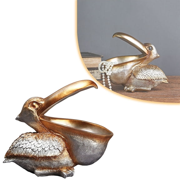 1 Daigo Figurine Clearance! Statue Table Decoration Creative Resin Bird Figurines With Open Bowl Sculpture Storage Bowl for Key Candy Snacks Jewelry Indoor