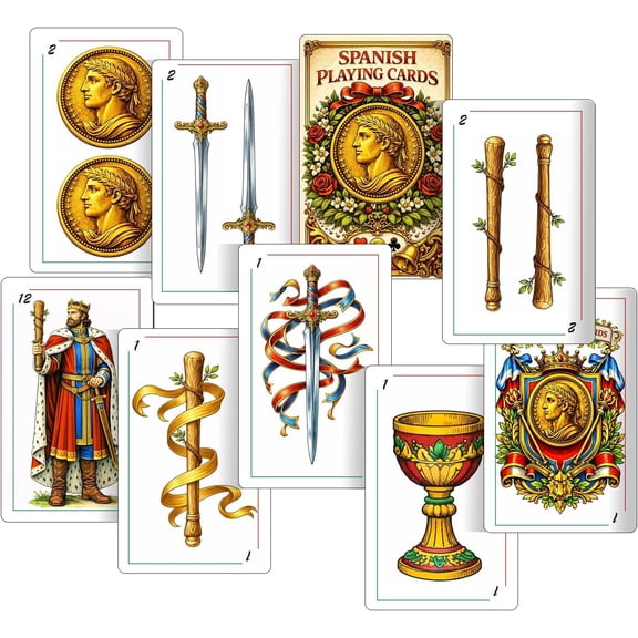 1 Decks of Spanish Playing Cards Plastic Baraja Española | PVC Waterproof Mexican & Puerto Rican Briscas Cards | Professional Spanish Cards for Card Games (1Pcs)