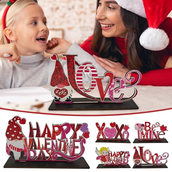 1*Decoration Clearance! Nomeni Happy Valentine'S Day Wooden Decorations Table Decorations Party Decorations, Home Decor Promotion Sale!