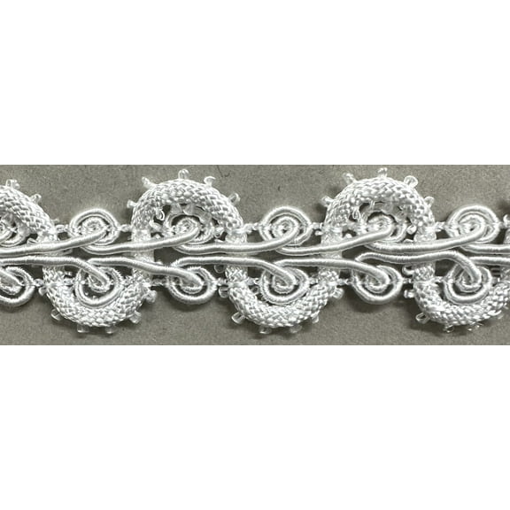 1" Designer Braid Gimp Trim - 10 Yards! - Color: White