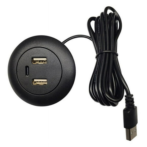 1 * Desktop Hole Embedded USB Hub-Black