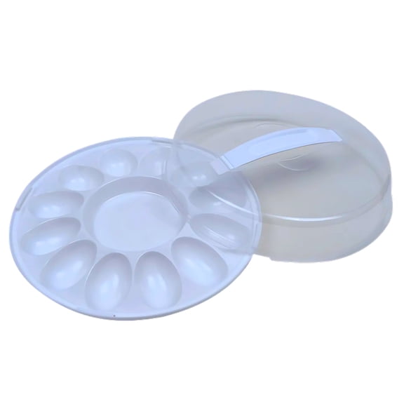 (1) Deviled Egg Carrier with Snap-On Lid, 10.375x3.5in Plastic Tray for Parties Picnics Potlucks