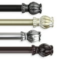 thumbnail image 1 of 1" Dia Adjustable 28"-48" Curtain Rod with Etta Finials - Black,(100-03-282), 1 of 3