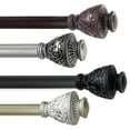thumbnail image 1 of 1" Dia Adjustable 28"-48" Curtain Rod with Rian Finials - Black,(100-09-282), 1 of 3