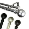 thumbnail image 1 of 1" Dia Adjustable 28"-48" Double Curtain Rod with Amirah Finials - Mahogany,(100-01-286-D), 1 of 3