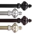 thumbnail image 1 of 1" Dia Adjustable 48"-84" Curtain Rod with Gerald Finials - Light Gold,(100-10-483), 1 of 3
