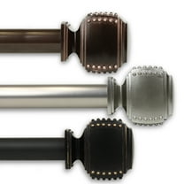 1" Dia Adjustable Aiken Curtain Rod 28-48 inch - Black