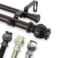 thumbnail image 1 of 1" Dia Adjustable Bella Double Curtain Rod 66-120 inch Black, 1 of 1