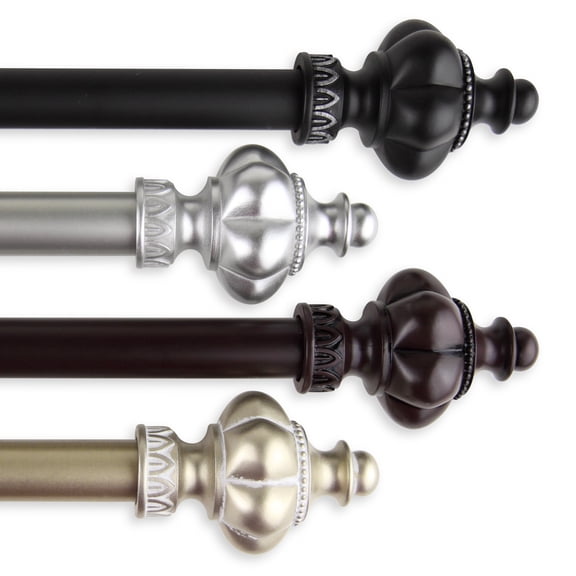 1" Dia Adjustable Erika Curtain Rod 28-48 inch Light Gold