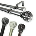 thumbnail image 1 of 1" Dia Adjustable Jolina Double Curtain Rod 160-240 inch Black, 1 of 3