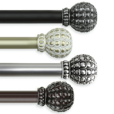 1" Dia Adjustable Joline Curtain Rod 28-48 inch - Black