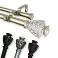 thumbnail image 1 of 1" Dia Adjustable Savia Double Curtain Rod 160-240 inch Satin Nickel, 1 of 3