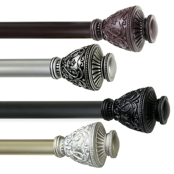 1" Dia Adjustable Savia Double Curtain Rod 28-48 inch Light Gold
