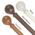 thumbnail image 1 of 1" Dia Faux Wood Curtain Rod 120-170 inch with Amirah Finials - Chestnut, 1 of 3