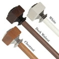 thumbnail image 1 of 1" Dia Faux Wood Curtain Rod 120-170 inch with Damyanti Finials - Dark Walnut, 1 of 3
