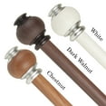 thumbnail image 1 of 1" Dia Faux Wood Curtain Rod 48-84 inch with Malik Finials - Pearl White, 1 of 3