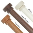 thumbnail image 1 of 1" Dia Faux Wood Curtain Rod 66-120 inch with Cassiel Finials - Dark Walnut, 1 of 3