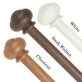 thumbnail image 1 of 1" Dia Faux Wood Curtain Rod 66-120 inch with Faven Finials - Dark Walnut, 1 of 3