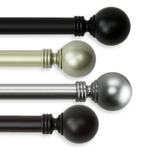 1" Dia Giselle Curtain Rod 120-170 inch, Satin Nickel