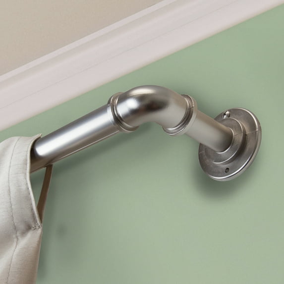 1" Dia Pipe Blackout Curtain Rod 48-84 inch in Satin Nickel,(BOT100-485)