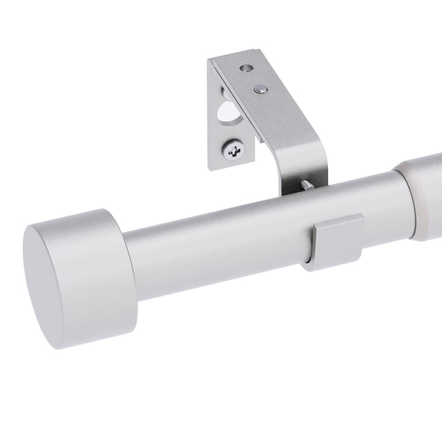 1" Diameter Adjustable Curtain Rods,32"-72" Heavy Duty Single Curtain Rod Set,Easy to Install,Frosted Silver
