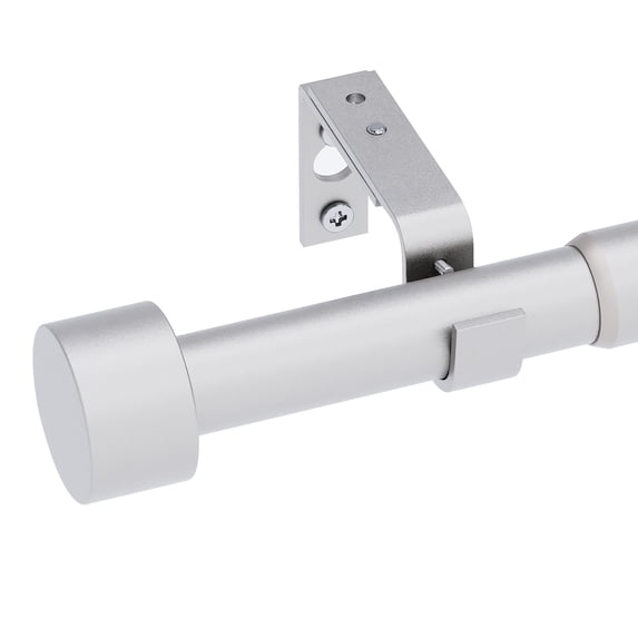 1" Diameter Adjustable Curtain Rods,32"-72" Heavy Duty Single Curtain Rod Set,Easy to Install,Frosted Silver
