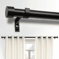 thumbnail image 1 of 1" Diameter Adjustable Curtain Rods, 48"-86" Window Single Curtain Rod,Heavy Duty Curtain Rods with Aluminium Finials,Easy to Install,Black, 1 of 8