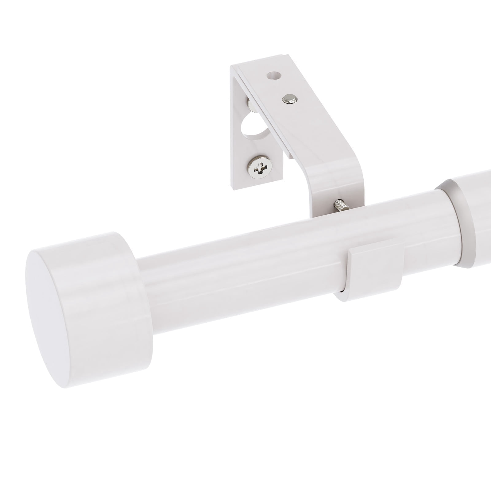 1" Diameter Curtain Rods,16"-28" Heavy Duty Curtain Rod with Aluminium Finials for Windows,Easy to Install,White