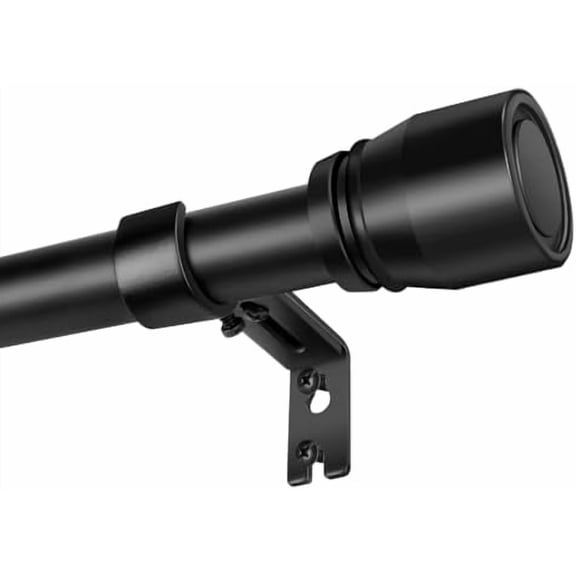 1” Diameter Matte Black Curtain Rod Itself is 30-60 inch 2 Pack, Fit 30 to 56 Windows with Heavy Duty Adjustable Telescopic Rod，Splicing Metal Extra Long Curtain Rod for Windows Sliding Glass Door