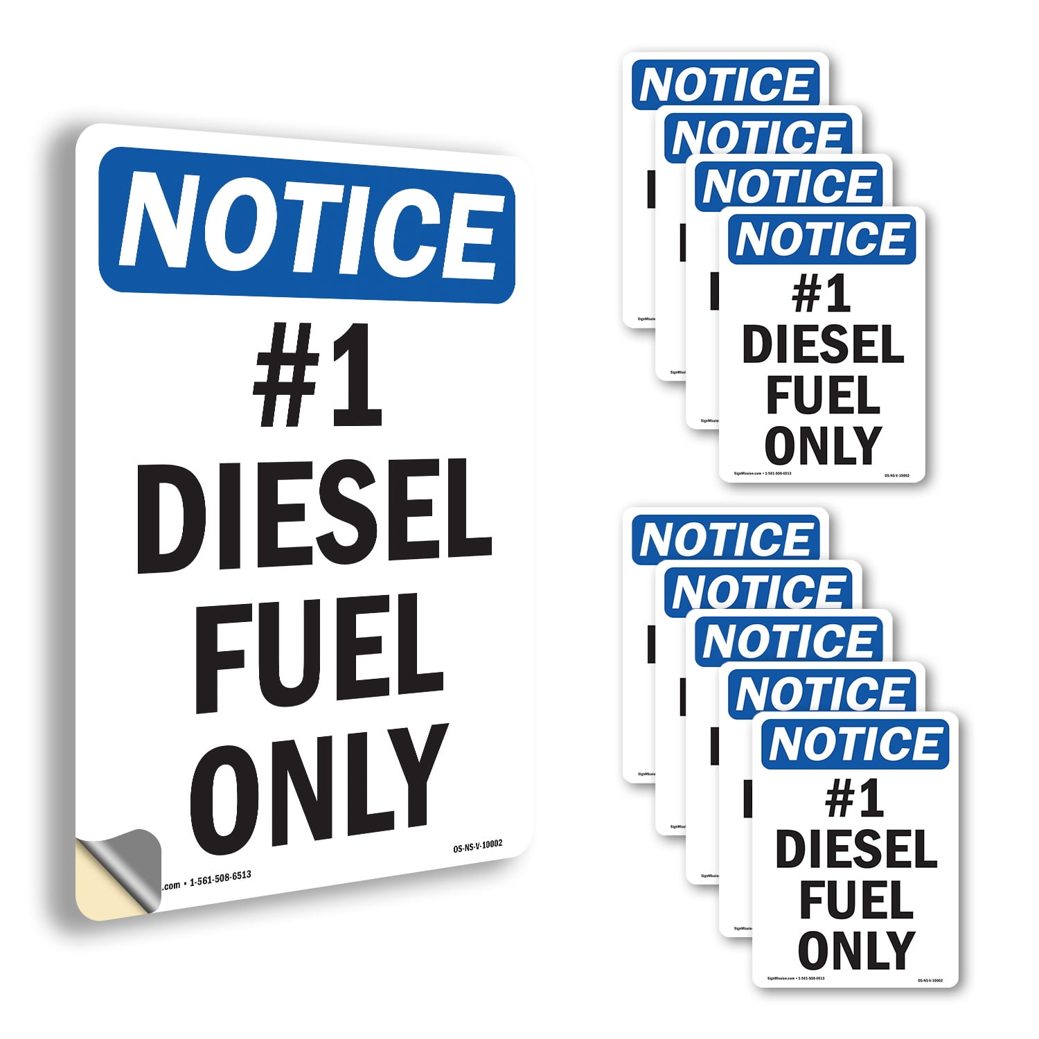 #1 Diesel Fuel Only OSHA Notice Vinyl Decal Label 24 Inch x 18 Inch ...