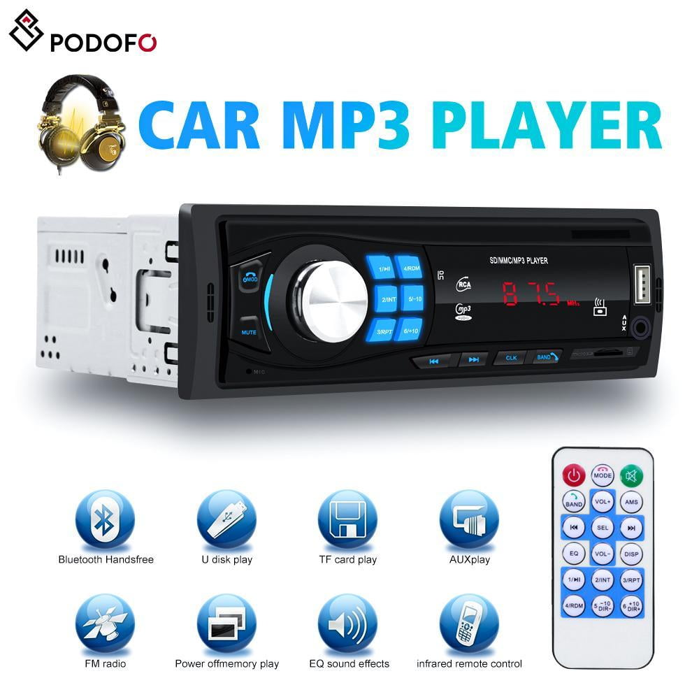 Comprar Podofo 12V 1DIN Radios de Coche en el Tablero Estéreo con Control  Remoto Digital Bluetooth Audio Música Estéreo Radio de Coche Reproductor de  Mp3 USB/TF/AUX-IN