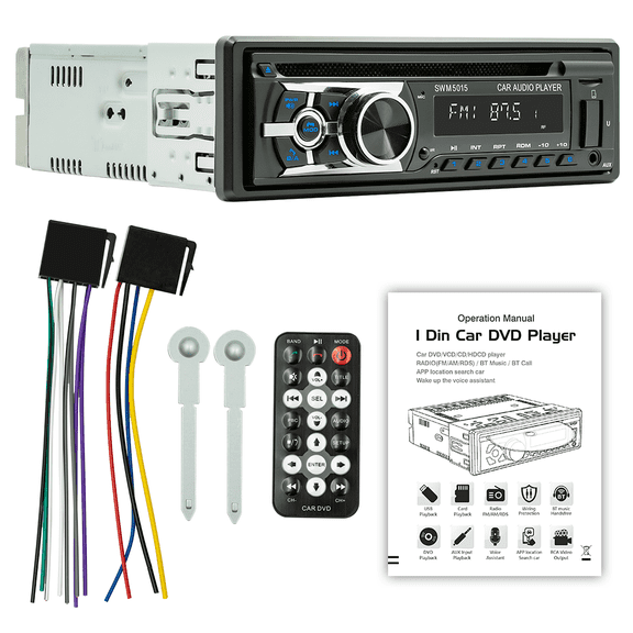 1 Din Universal Car DVD/CD/VCD Player AI Voice BT USB TF AUX Input RDS Radio Locate a car Wiring protection EQ Car Stereo