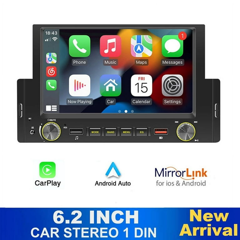 1 Din Universal Car Radio 6.2 Inch MP5 Multimedia Player Autostereo Android  Carplay MirrorLink Bluetooth with Cam F170C